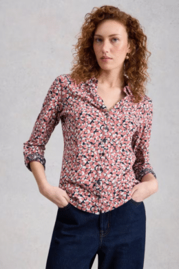 White Stuff Annie Jersey Shirt Pink Print - La Vie en Rose Damesmode