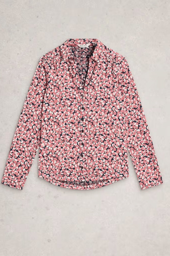 White Stuff Annie Jersey Shirt Pink Print - La Vie en Rose Damesmode