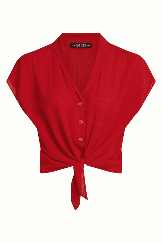 King Louie Keeva Blouse Tortoise Chili Red - Afbeelding 4