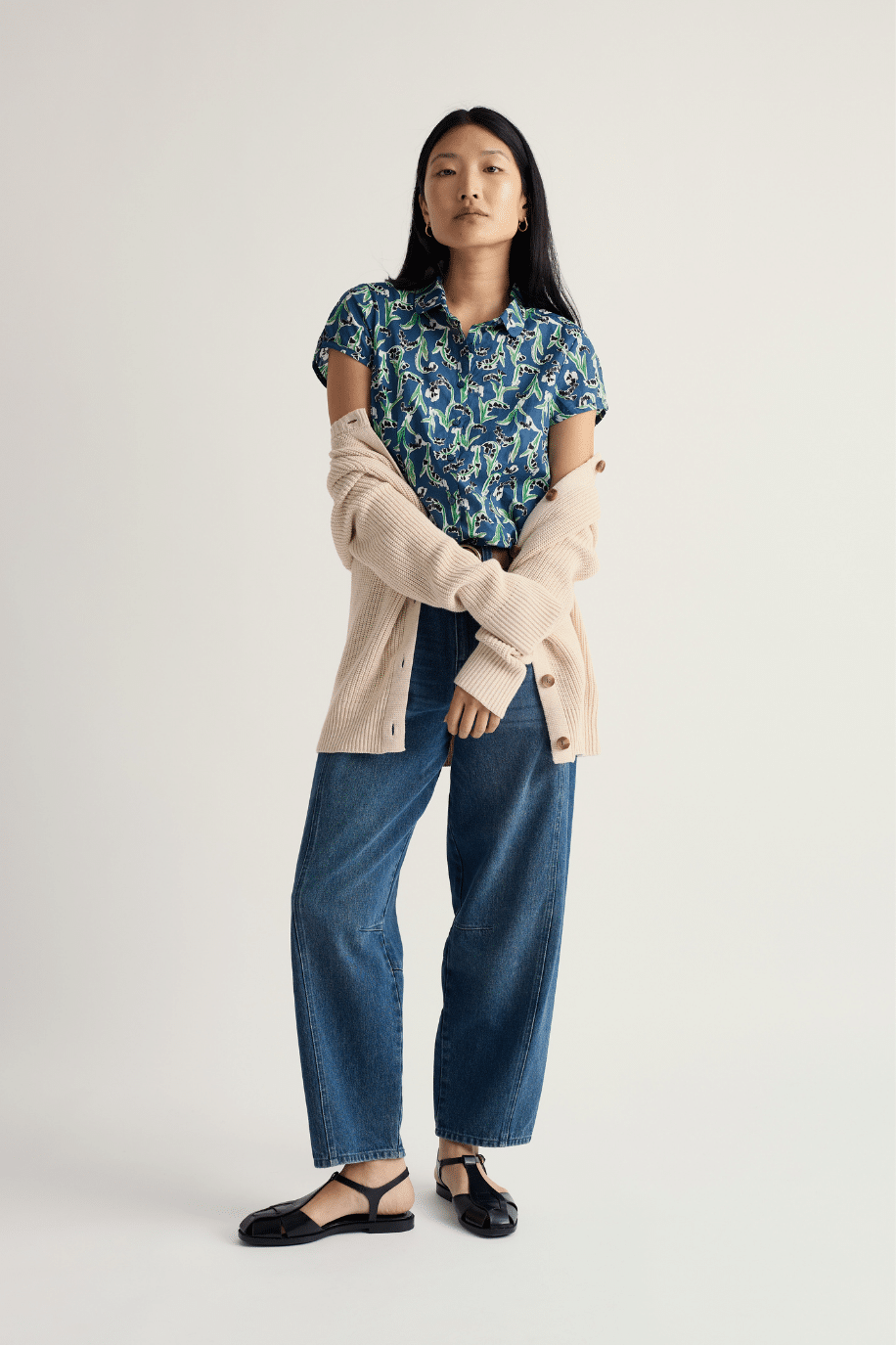 Seasalt Cornwall Rushmaker Shirt Painty Bluebell Dark Voyage - Afbeelding 3